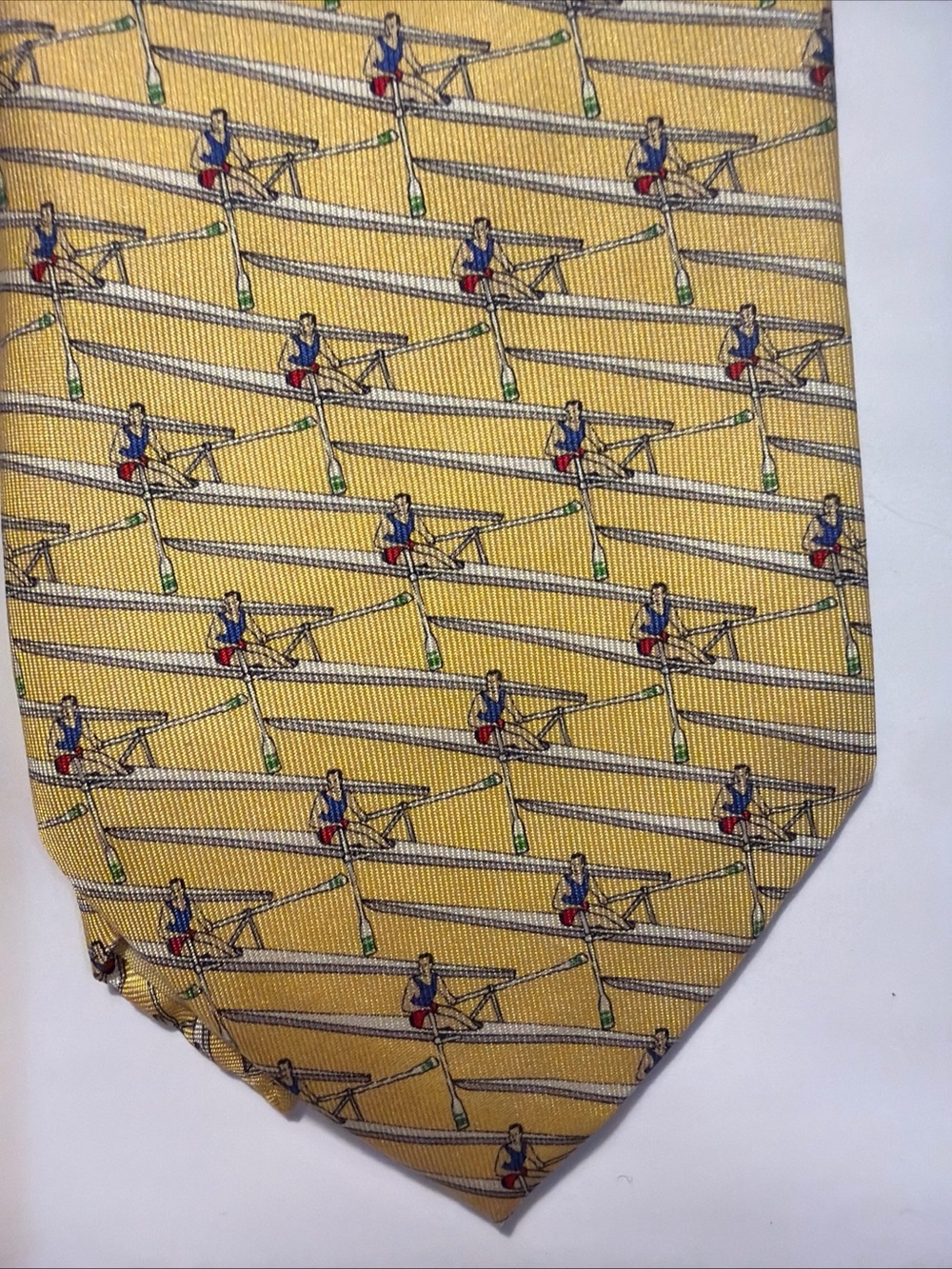 Lauren Ralph Lauren Tie All Silk Yellow Vintage 3.75" x 56" Rowing Sculling